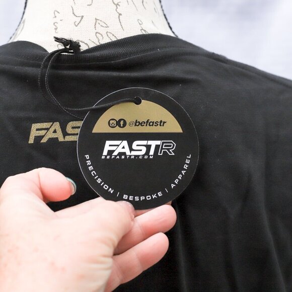 NWT Fastr Size 2XL black gold logo short sleeved t-shirt - Picture 6 of 10